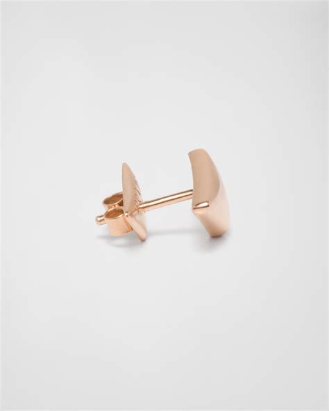 Eternal Gold Nano Triangle Mono Earring In Pink 